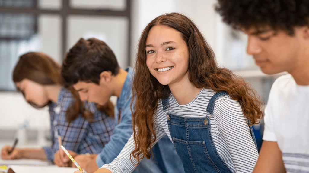 An image of students learning tax literacy in their high school.